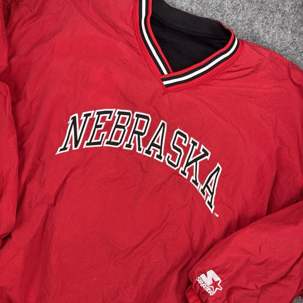 Vintage Starter Nebraska Cornhuskers Pullover Reversible Windbreaker Jacket XL
